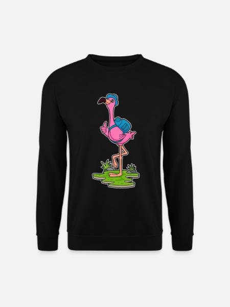 Flamingo Wanderer Backpack Hiking - Unisex Sweatshirt - black
