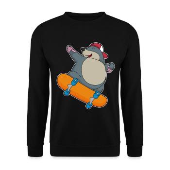 Mole Skater Skateboard - Unisex Sweatshirt - black - Front - Alina (178cm) & Michal (187cm)