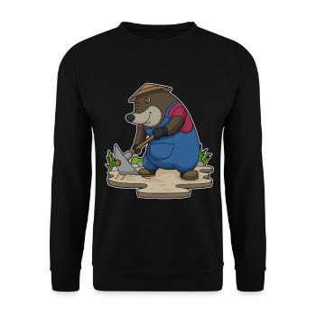Maulwurf Landwirt Spitzhacke Bauernhof - Unisex Pullover - Schwarz - Vorne - Alina (178cm) & Michal (187cm)