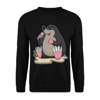 Mole Singer Microphone Singing - Unisex Sweatshirt - black - Front - Alina (178cm) & Michal (187cm)