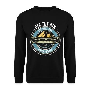 Kanu Kanufahrer Kanufahren - Unisex Pullover - Schwarz - Vorne - Alina (178cm) & Michal (187cm)