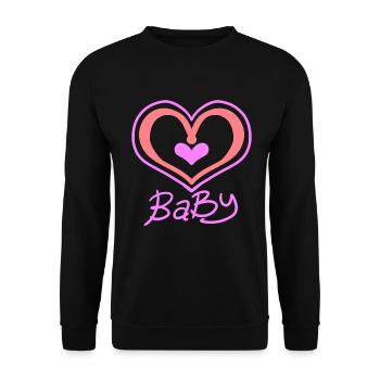 Cœur de bébé - Sweat-shirt Unisexe - noir - Devant - Alina (178cm) & Michal (187cm)