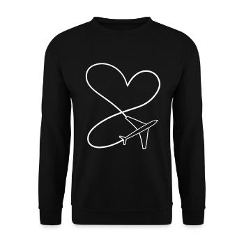 Avion Coeur Amour Vacances Pilote Avions - Sweat-shirt Unisexe - noir - Devant - Alina (178cm) & Michal (187cm)