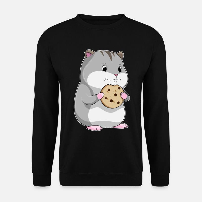 Hamster avec biscuit - Sweat-shirt Unisexe - noir