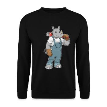 Pompe à eau Rhino Plumber, Artisanat - Sweat-shirt Unisexe - noir - Devant - Alina (178cm) & Michal (187cm)