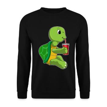 Turtle Mug to go - Unisex Sweatshirt - black - Front - Alina (178cm) & Michal (187cm)