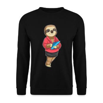 Sloth Secretary Document Office - Unisex Sweatshirt - black - Front - Alina (178cm) & Michal (187cm)