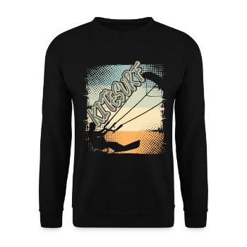 Kitesurfen Kitesurf Kitesurfer Kiteboard - Unisex Pullover - Schwarz - Vorne - Alina (178cm) & Michal (187cm)