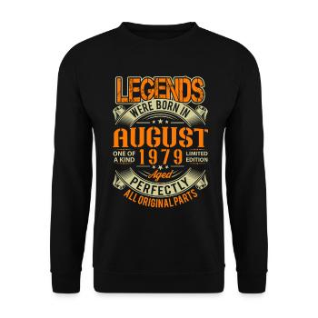 1979 Légende d’anniversaire d’août - Sweat-shirt Unisexe - noir - Devant - Alina (178cm) & Michal (187cm)
