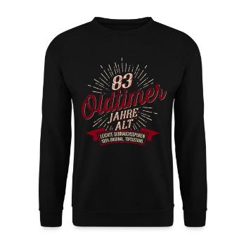 83. Geburtstag Oldtimer - Unisex Pullover - Schwarz - Vorne - Alina (178cm) & Michal (187cm)