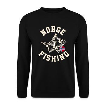Norway Fishing Tour Fishing Angler Fishing - Unisex Sweatshirt - black - Front - Alina (178cm) & Michal (187cm)