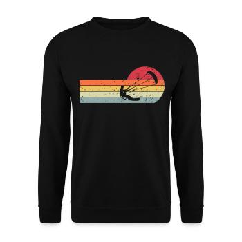 Kitesurf Kitesurfer Kiteboard Rétro Vintage - Sweat-shirt Unisexe - noir - Devant - Alina (178cm) & Michal (187cm)