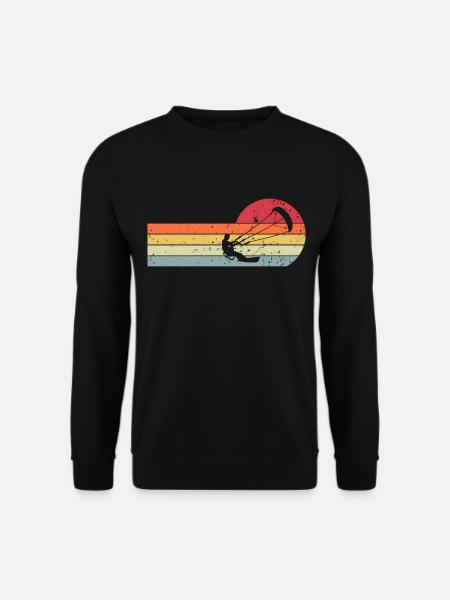 Kitesurfen Kitesurfer Kiteboard Retro Vintage - Unisex Pullover - Schwarz