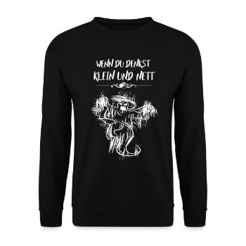 Klein und nett Geist - Unisex Pullover - Schwarz - Vorne - Alina (178cm) & Michal (187cm)