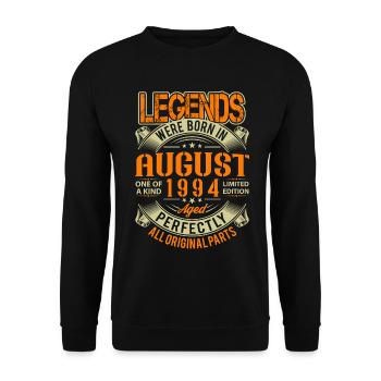 1994 August Geburtstag Legende - Unisex Pullover - Schwarz - Vorne - Alina (178cm) & Michal (187cm)