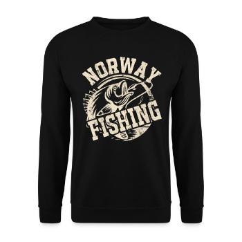 Norvège Pêche à la ligne Pêche - Sweat-shirt Unisexe - noir - Devant - Alina (178cm) & Michal (187cm)