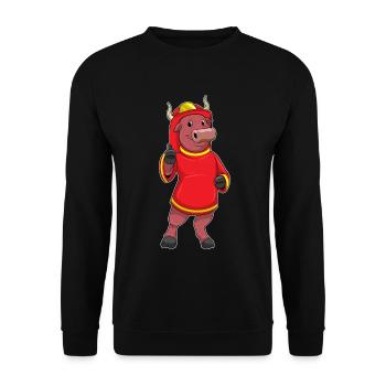 Pompiers Bull Fire Helmet Brigade d’Incendie - Sweat-shirt Unisexe - noir - Devant - Alina (178cm) & Michal (187cm)
