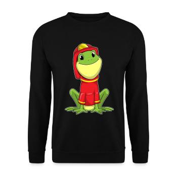 Pompiers Grenouilles, Casque d’Incendie, Brigade des Pompiers - Sweat-shirt Unisexe - noir - Devant - Alina (178cm) & Michal (187cm)