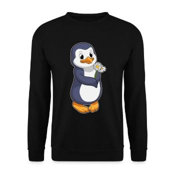 Pingouin Daisy - Sweat-shirt Unisexe - noir - Devant - Alina (178cm) & Michal (187cm)
