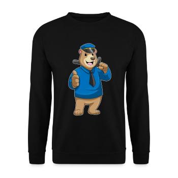 Police de Bear Police, Police de la Bâton. - Sweat-shirt Unisexe - noir - Devant - Alina (178cm) & Michal (187cm)