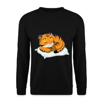 Oreiller de Sommeil Tigre - Sweat-shirt Unisexe - noir - Devant - Alina (178cm) & Michal (187cm)