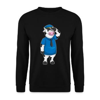 Police des vaches Police de la casquette - Sweat-shirt Unisexe - noir - Devant - Alina (178cm) & Michal (187cm)