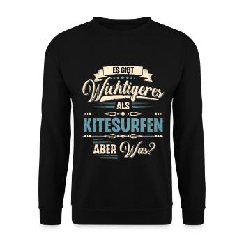 Kitesurfen Kitesurf Kitesurfer Kiteboard Retro Vin - Unisex Pullover - Schwarz - Vorne - Alina (178cm) & Michal (187cm)