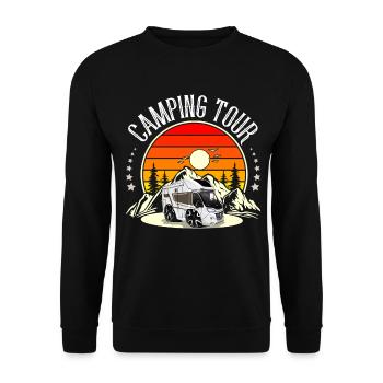 Camping Campen Camper Camping Tour - Unisex Pullover - Schwarz - Vorne - Alina (178cm) & Michal (187cm)