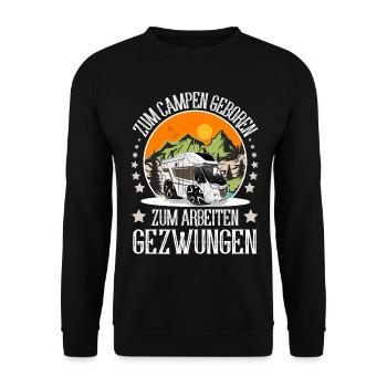 Camping Camper Campen - Unisex Pullover - Schwarz - Vorne - Alina (178cm) & Michal (187cm)