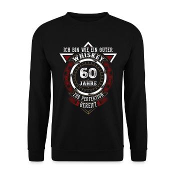 60. Geburtstag Whiskey Whisky - Unisex Pullover - Schwarz - Vorne - Alina (178cm) & Michal (187cm)