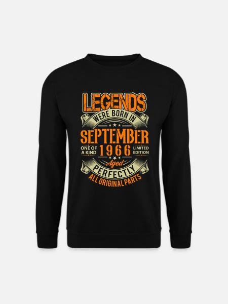 1966 September Birthday Legend - Unisex Sweatshirt - black