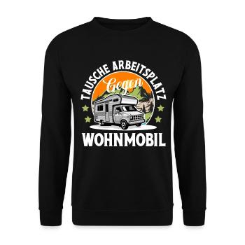 Camping Camper Campen - Unisex Pullover - Schwarz - Vorne - Alina (178cm) & Michal (187cm)