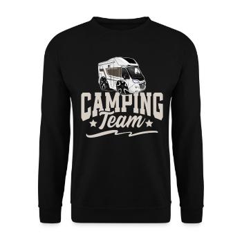 Camping Team Camper Campen - Unisex Sweatshirt - black - Front - Alina (178cm) & Michal (187cm)