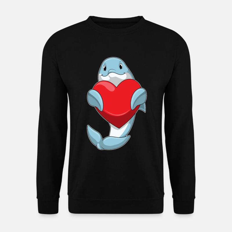Delfin Herz - Unisex Pullover - Schwarz