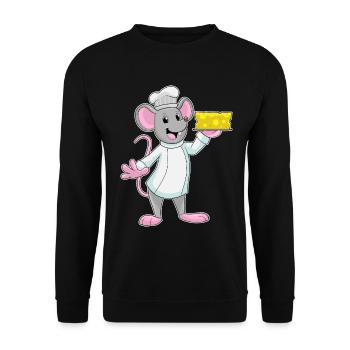 Mouse Cook Cheese Cooking - Unisex Sweatshirt - black - Front - Alina (178cm) & Michal (187cm)