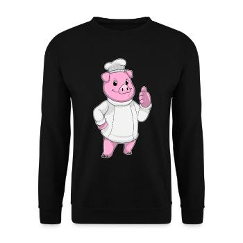 Cuisinier Chef Cuisinier Chapeau - Sweat-shirt Unisexe - noir - Devant - Alina (178cm) & Michal (187cm)