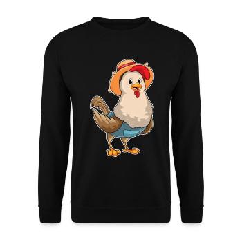 Ferme des éleveurs de poulets - Sweat-shirt Unisexe - noir - Devant - Alina (178cm) & Michal (187cm)