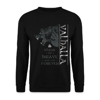 Valhalla Viking Grizzly Bear Wotan Knot Norse - Unisex Sweatshirt - black - Front - Alina (178cm) & Michal (187cm)