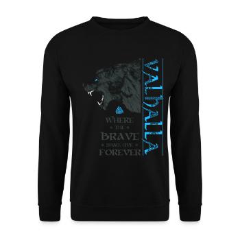 Grizzly Bear Valhalla Viking Bear Wotan Knots - Unisex Sweatshirt - black - Front - Alina (178cm) & Michal (187cm)