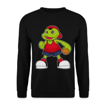 Frog basketball player basketball - Unisex Sweatshirt - black - Front - Alina (178cm) & Michal (187cm)