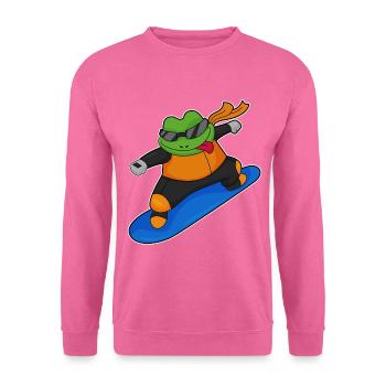 Frosch Snowboarder Snowboard - Unisex Pullover - Pink - Vorne