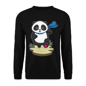 Panda Jogger Jogging Sport - Sweat-shirt Unisexe - noir - Devant - Alina (178cm) & Michal (187cm)