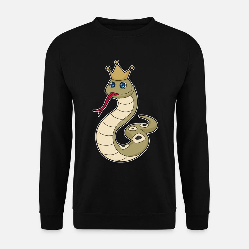Serpent comme roi avec couronne - Sweat-shirt Unisexe - noir
