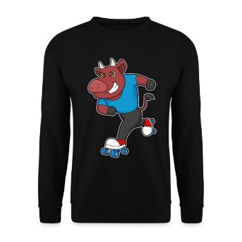 Stier Rollschuhfahren Rollschuhe - Unisex Pullover - Schwarz - Vorne - Alina (178cm) & Michal (187cm)