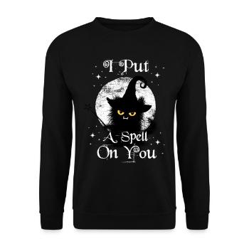 Je mets un sort sur toi Wuschelige Cat Wand - Sweat-shirt Unisexe - noir - Devant - Alina (178cm) & Michal (187cm)