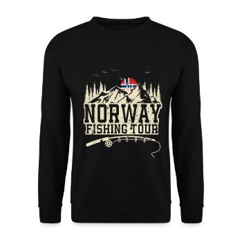 Norway Fishing Tour Fishing Angler Fishing - Unisex Sweatshirt - black - Front - Alina (178cm) & Michal (187cm)