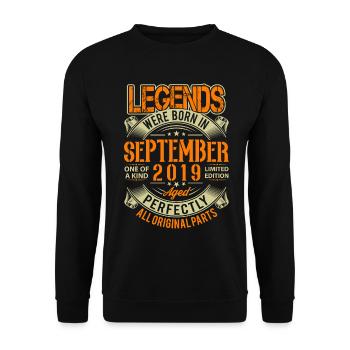 Légende d’anniversaire de septembre 2019 - Sweat-shirt Unisexe - noir - Devant - Alina (178cm) & Michal (187cm)