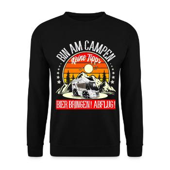 Camping Camper Campen - Unisex Pullover - Schwarz - Vorne - Alina (178cm) & Michal (187cm)