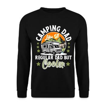 Camping Papa Camper Campen - Unisex Sweatshirt - black - Front - Alina (178cm) & Michal (187cm)