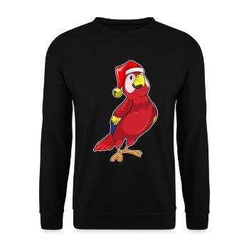 Parrot Christmas Christmas Hat - Unisex Sweatshirt - black - Front - Alina (178cm) & Michal (187cm)